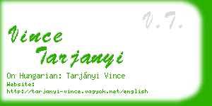 vince tarjanyi business card